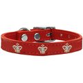 Mirage Pet Products Gold Crown Widget Genuine LeaTher Dog CollarRed Size 24 83-48 Rd24